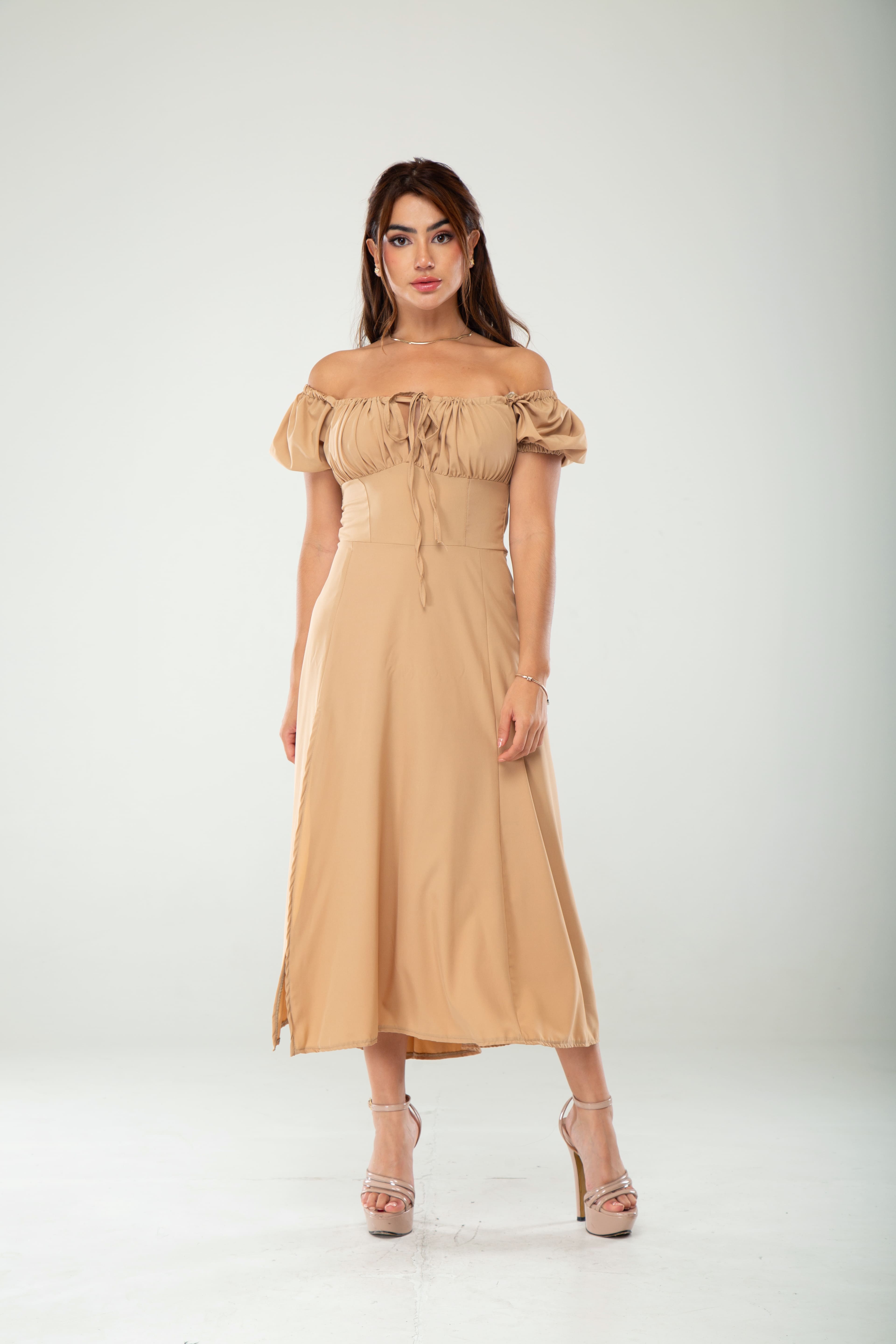 Vestido princesa largo mangas